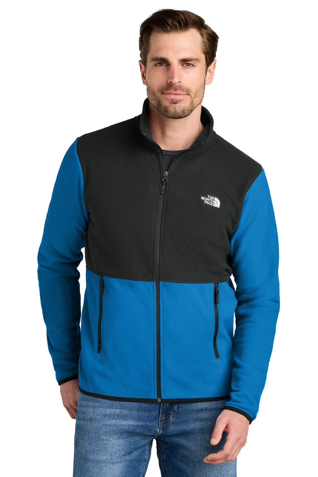 The North Face Mens Glacier Fleece Full Zip Jacket - Hero Blue/Black