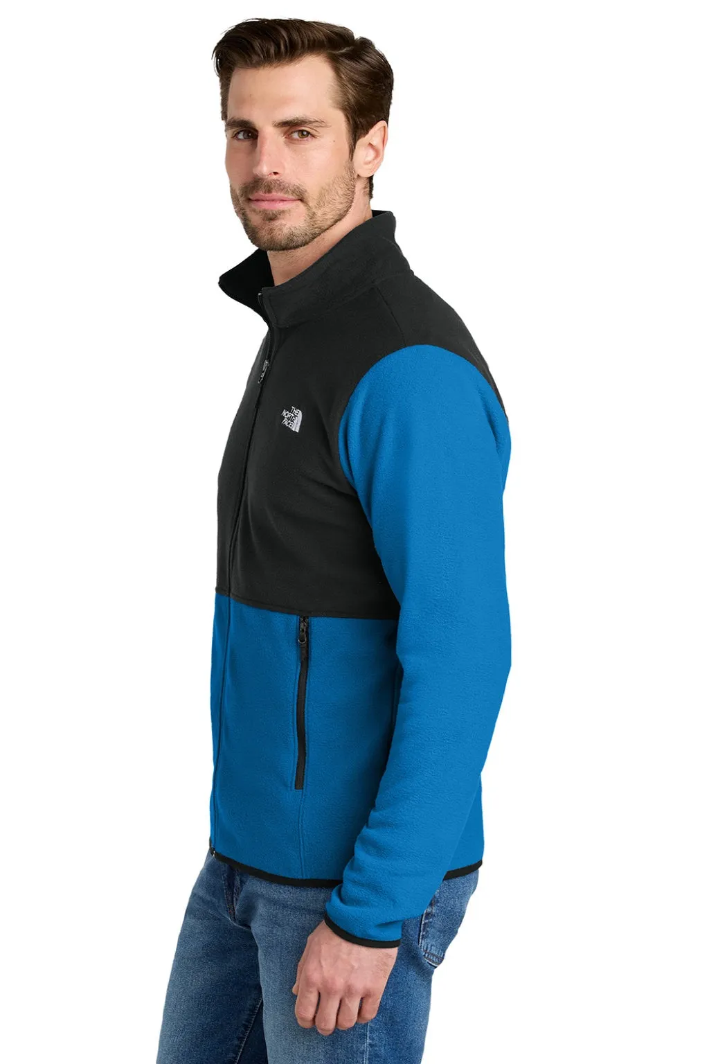 The North Face Mens Glacier Fleece Full Zip Jacket - Hero Blue/Black