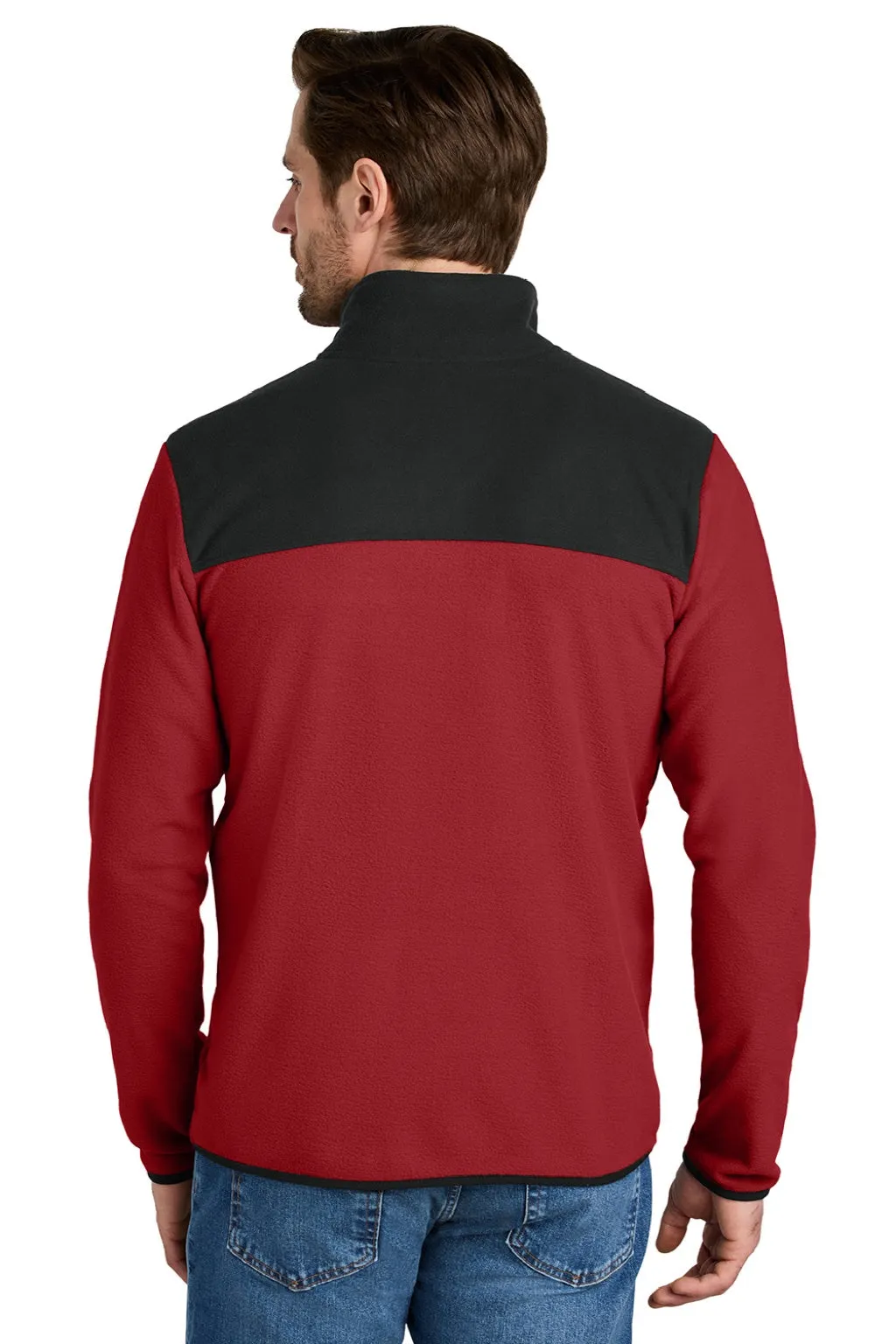 The North Face Mens Glacier Fleece Full Zip Jacket - Rage Red/Black