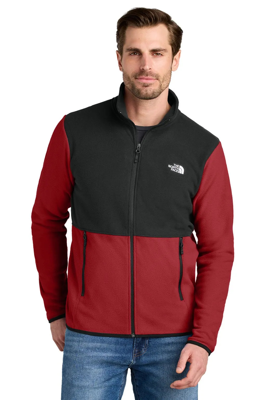 The North Face Mens Glacier Fleece Full Zip Jacket - Rage Red/Black
