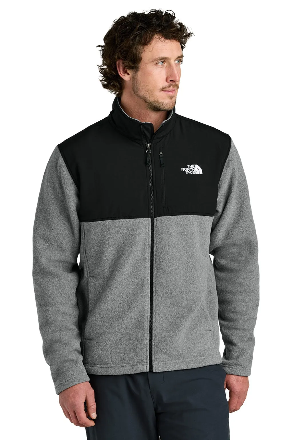 The North Face Mens Highest Peak Fleece Full Zip Jacket - Heather Medium Grey/Black