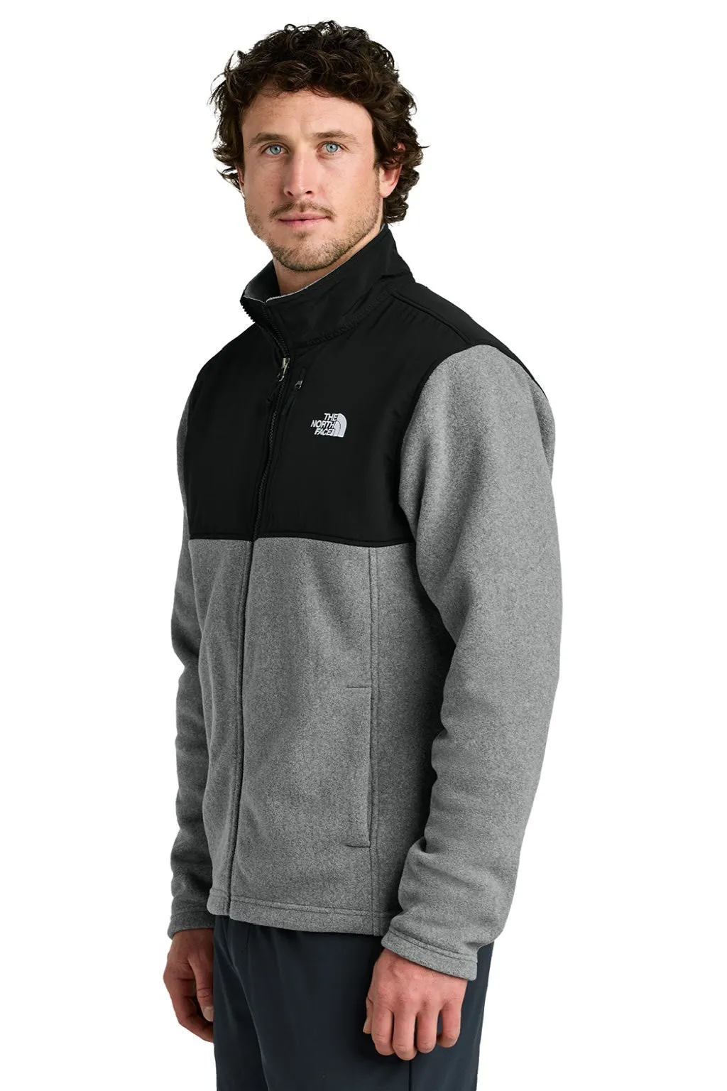 The North Face Mens Highest Peak Fleece Full Zip Jacket - Heather Medium Grey/Black