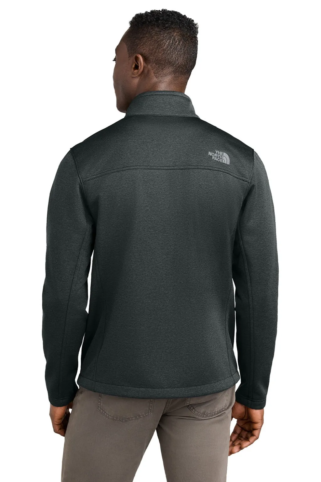 The North Face Mens Ridgewall Wind & Water Resistant Soft Shell Full Zip Jacket - Heather Dark Grey