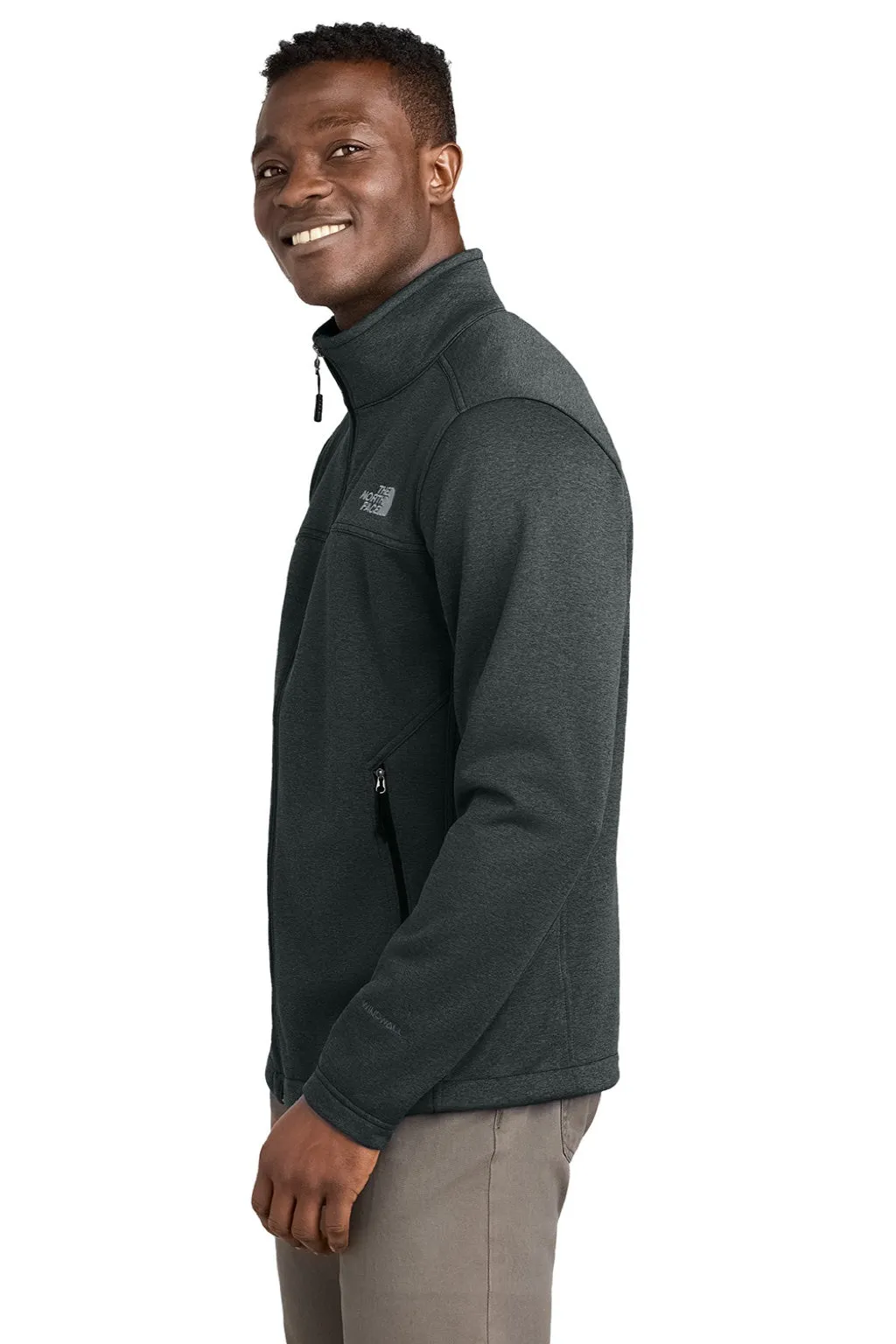 The North Face Mens Ridgewall Wind & Water Resistant Soft Shell Full Zip Jacket - Heather Dark Grey