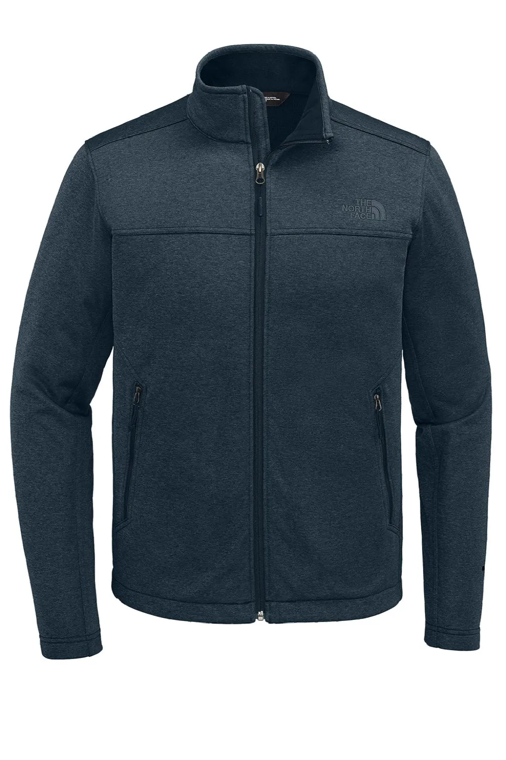 The North Face Mens Ridgewall Wind & Water Resistant Soft Shell Full Zip Jacket - Heather Urban Navy Blue