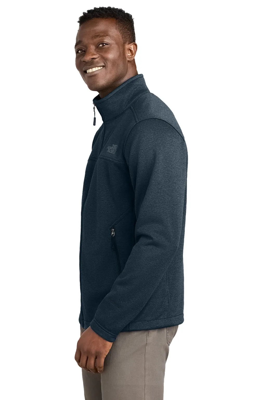 The North Face Mens Ridgewall Wind & Water Resistant Soft Shell Full Zip Jacket - Heather Urban Navy Blue