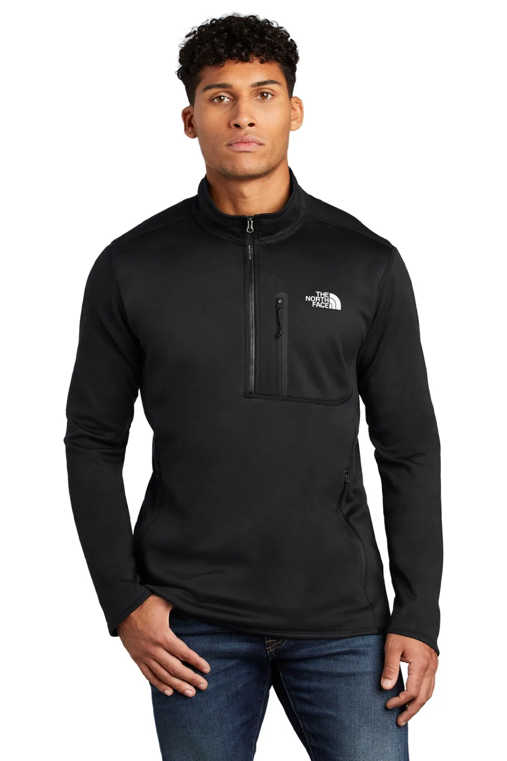 The North Face Mens Skyline 1/4 Zip Fleece Jacket - Black