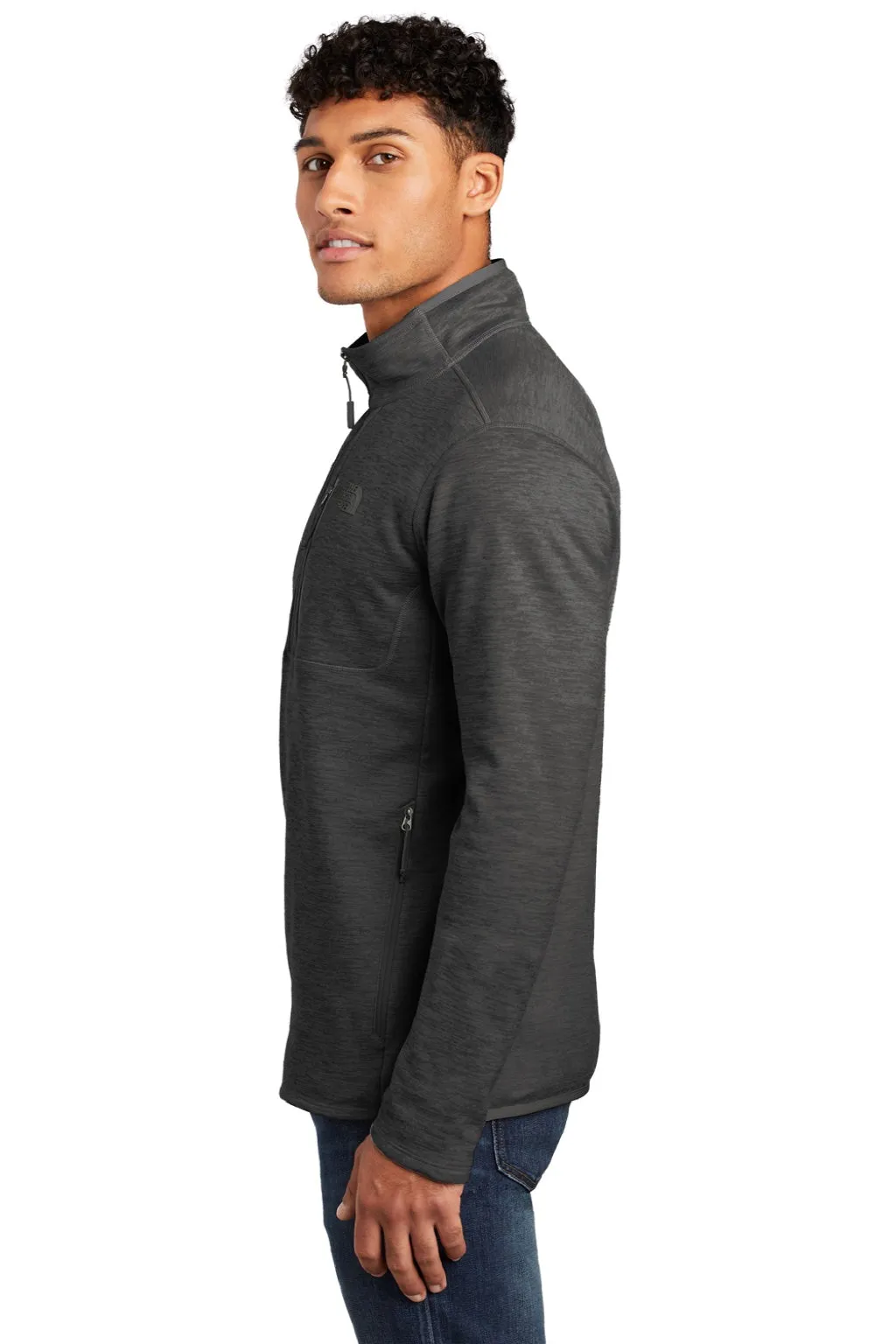 The North Face Mens Skyline 1/4 Zip Fleece Jacket - Heather Dark Grey