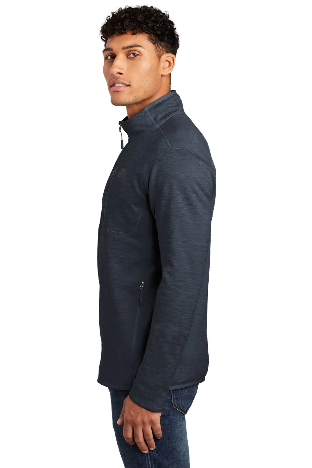 The North Face Mens Skyline 1/4 Zip Fleece Jacket - Heather Urban Navy Blue