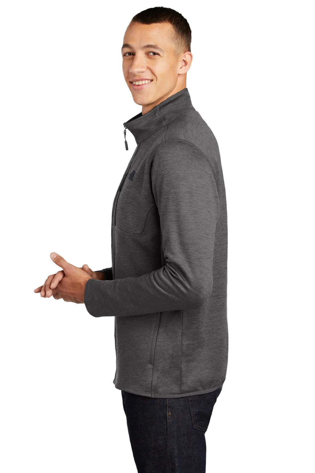 The North Face Mens Skyline Full Zip Fleece Jacket - Heather Dark Grey