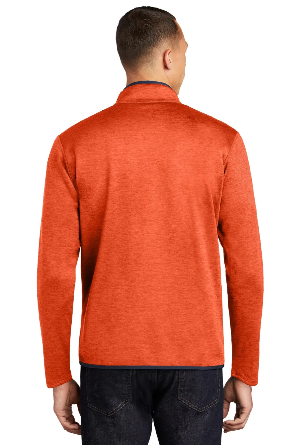 The North Face Mens Skyline Full Zip Fleece Jacket - Heather Zion Orange/Urban Navy Blue