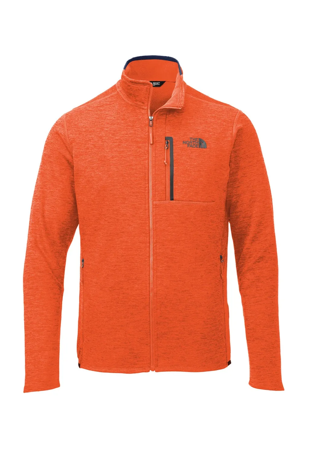 The North Face Mens Skyline Full Zip Fleece Jacket - Heather Zion Orange/Urban Navy Blue