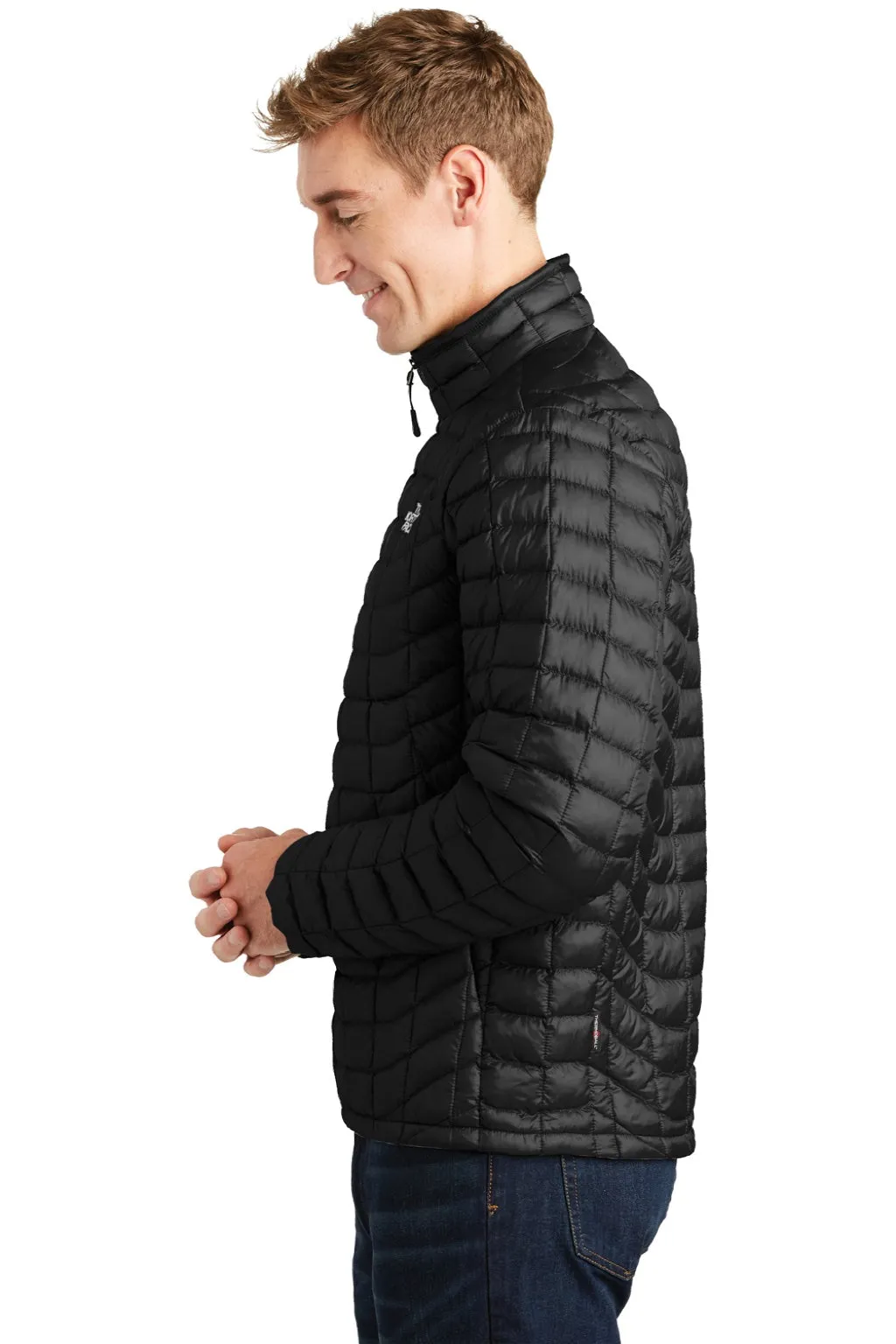 The North Face Mens ThermoBall Trekker Water Resistant Full Zip Jacket - Matte Black