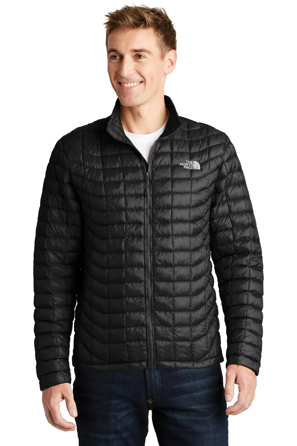 The North Face Mens ThermoBall Trekker Water Resistant Full Zip Jacket - Matte Black