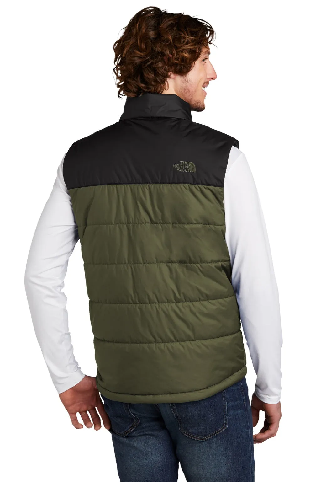 The North Face Mens Water Resistant Everyday Insulated Full Zip Vest - Burnt Olive Green