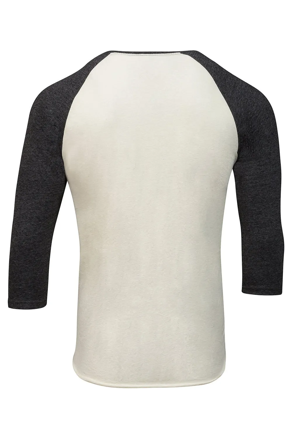 Threadfast Apparel Mens 3/4 Sleeve Crewneck T-Shirt - Cream/Black
