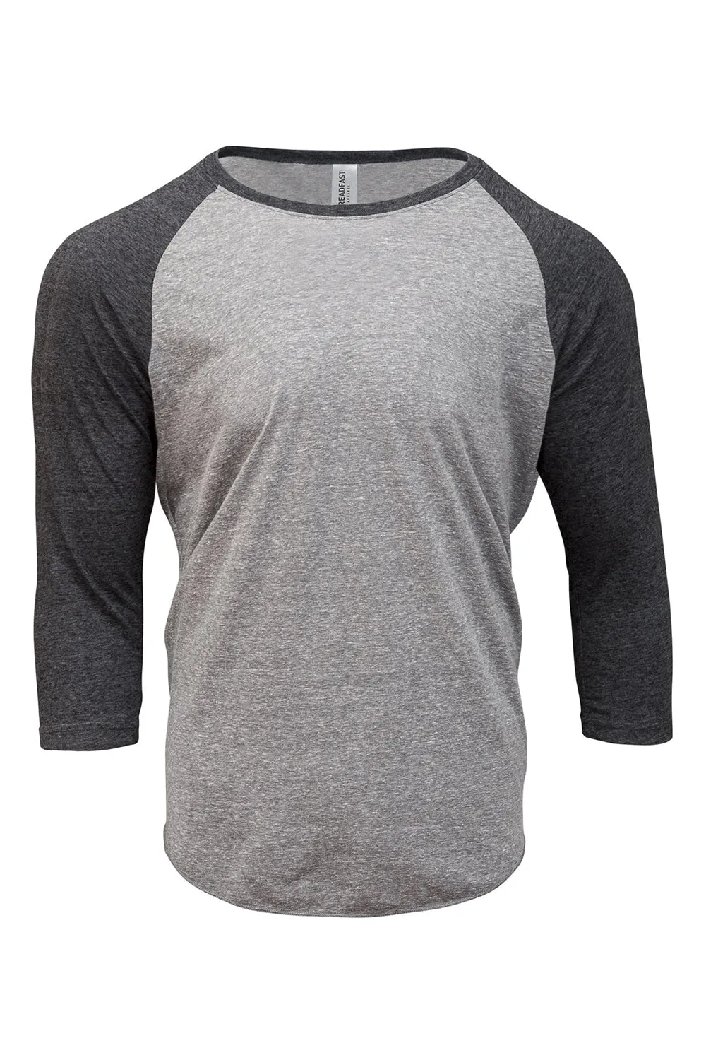 Threadfast Apparel Mens 3/4 Sleeve Crewneck T-Shirt - Grey/Black