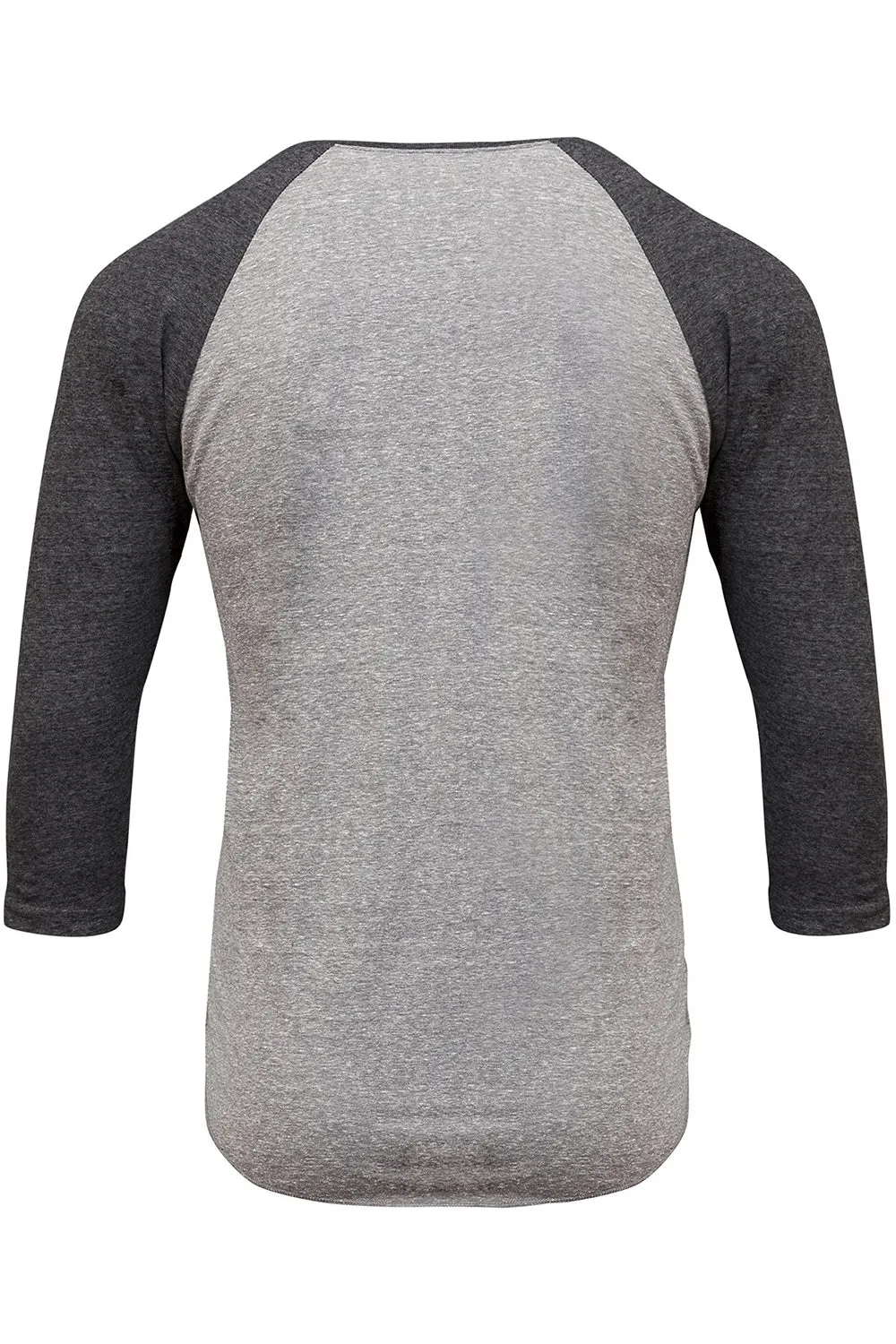Threadfast Apparel Mens 3/4 Sleeve Crewneck T-Shirt - Grey/Black