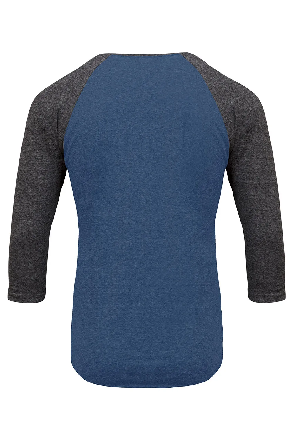 Threadfast Apparel Mens 3/4 Sleeve Crewneck T-Shirt - Royal Blue/Black