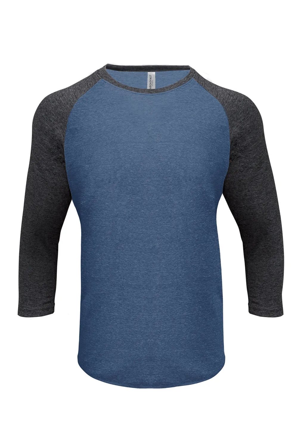 Threadfast Apparel Mens 3/4 Sleeve Crewneck T-Shirt - Royal Blue/Black
