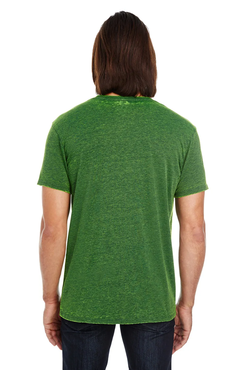 Threadfast Apparel Mens Cross Dye Short Sleeve Crewneck T-Shirt - Emerald Green