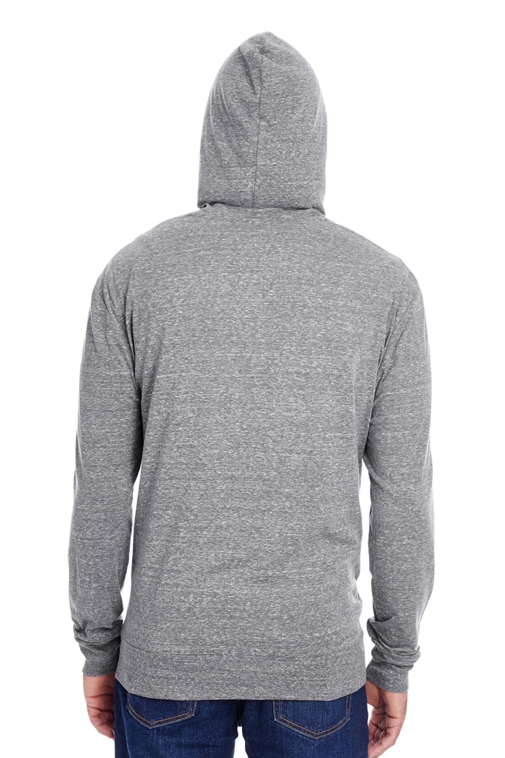 Threadfast Apparel Mens Full Zip Hooded Sweatshirt Hoodie w/ Pockets - Grey