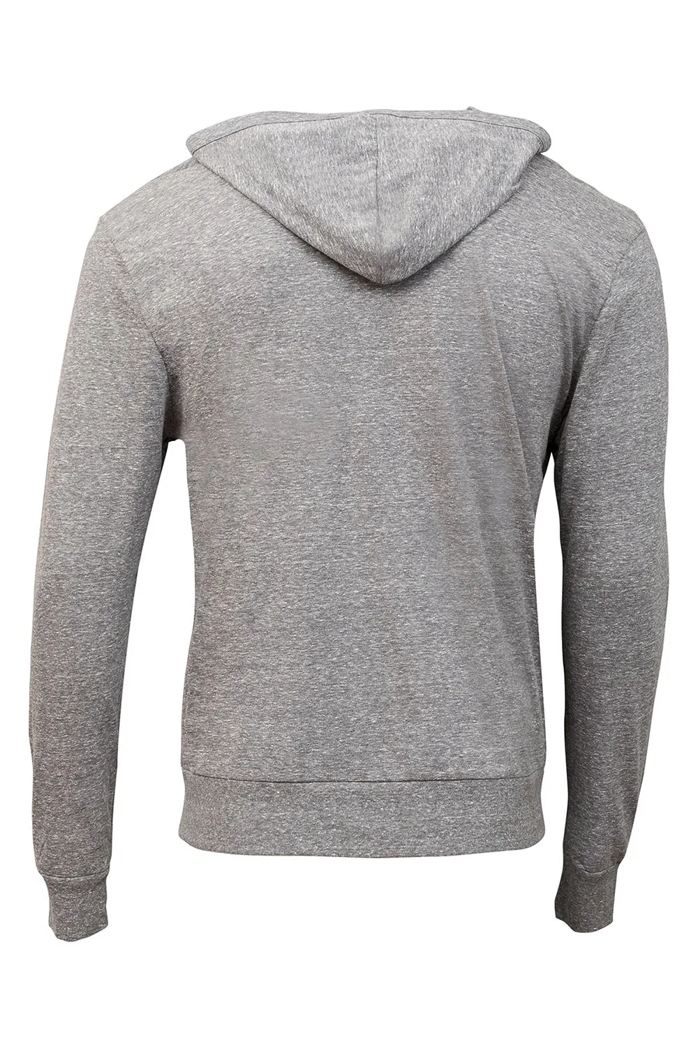Threadfast Apparel Mens Full Zip Hooded Sweatshirt Hoodie w/ Pockets - Grey