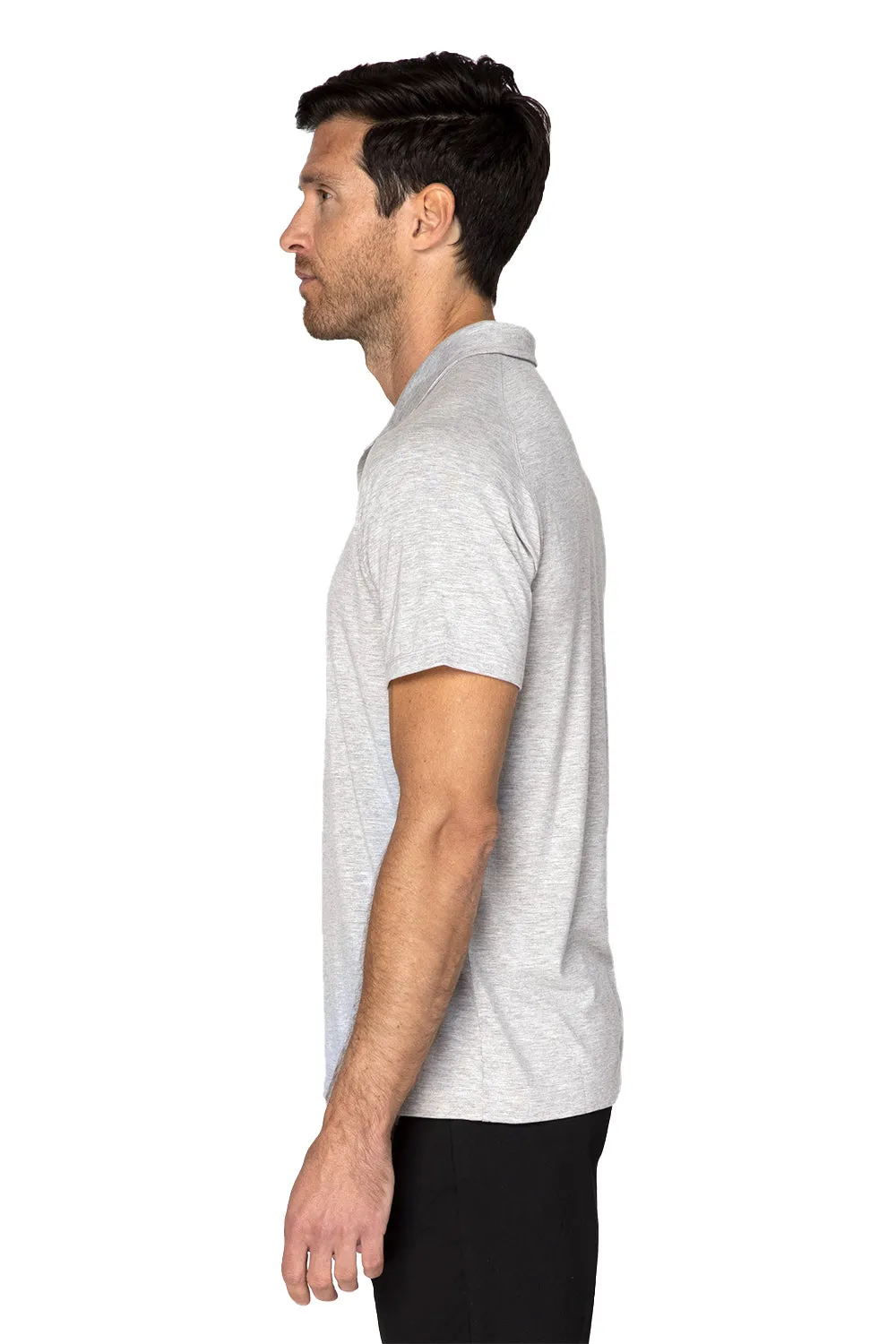 Threadfast Apparel Mens Impact Short Sleeve Polo Shirt - Heather Grey