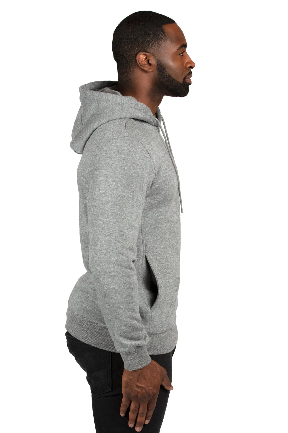 Threadfast Apparel Mens Ultimate Fleece Hooded Sweatshirt Hoodie w/ Pockets - Heather Grey