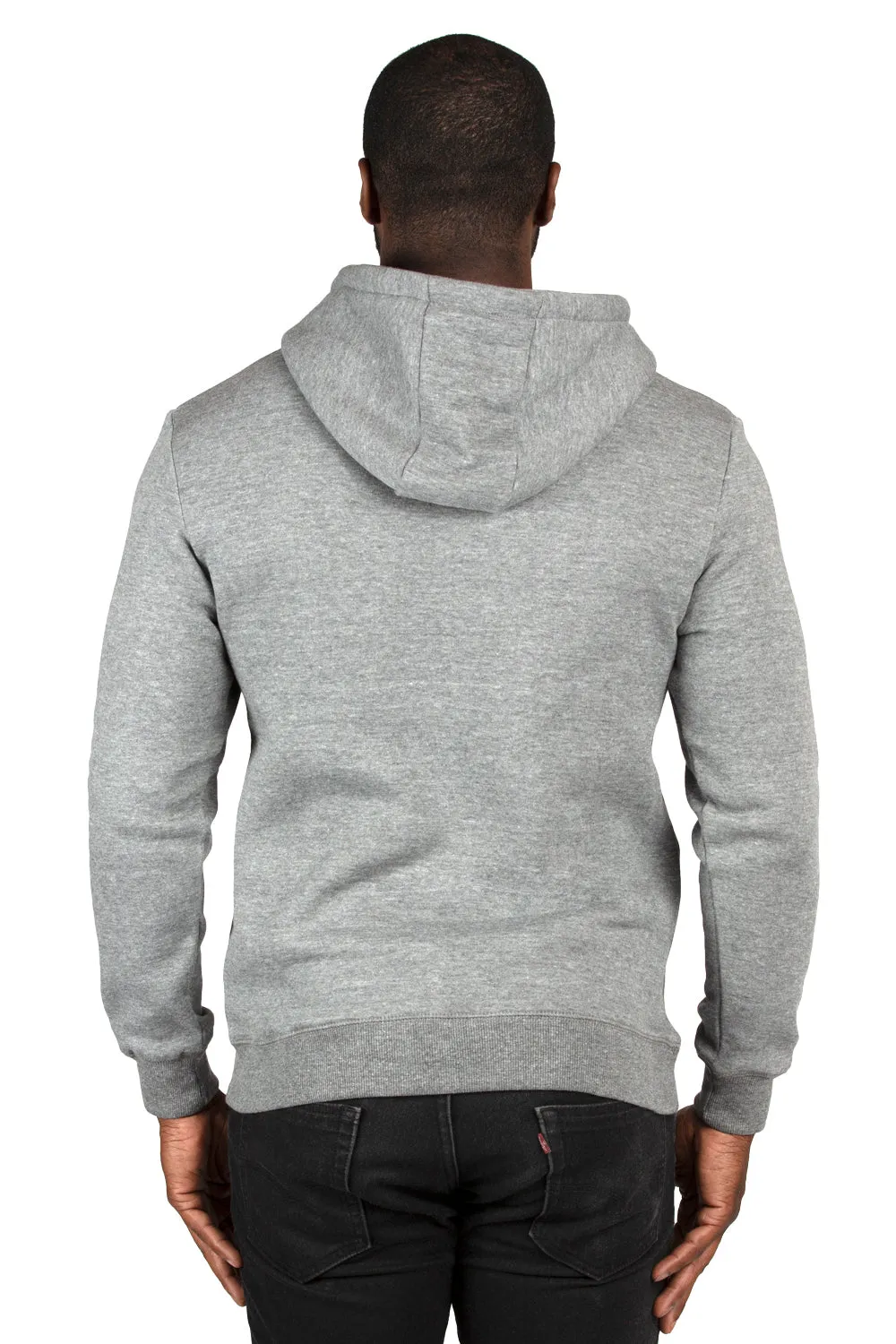 Threadfast Apparel Mens Ultimate Fleece Hooded Sweatshirt Hoodie w/ Pockets - Heather Grey