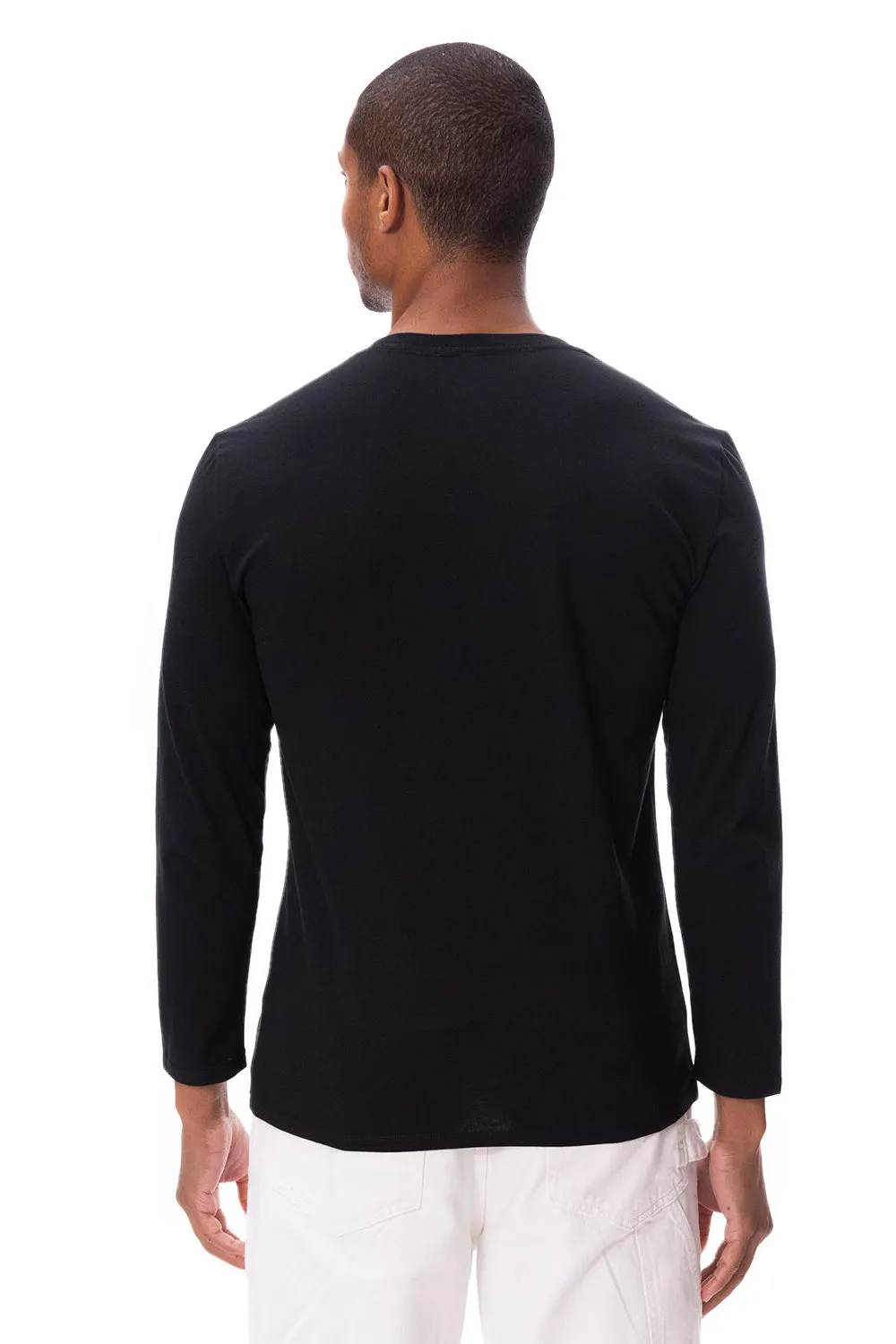 Threadfast Apparel Mens Ultimate Long Sleeve Crewneck T-Shirt - Black