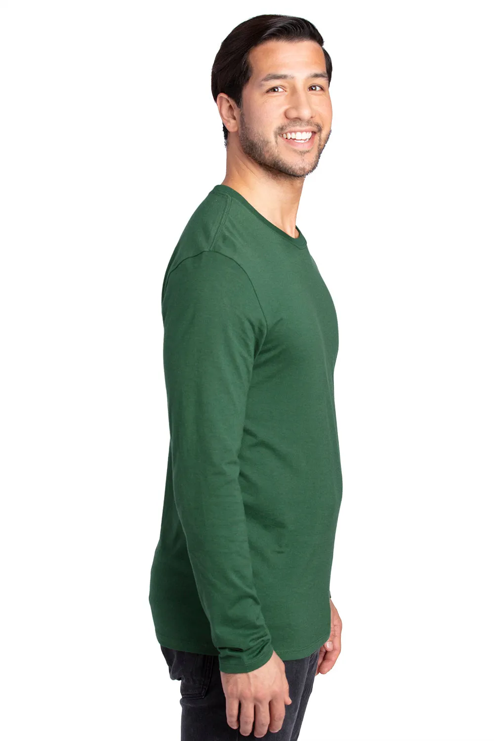 Threadfast Apparel Mens Ultimate Long Sleeve Crewneck T-Shirt - Forest Green