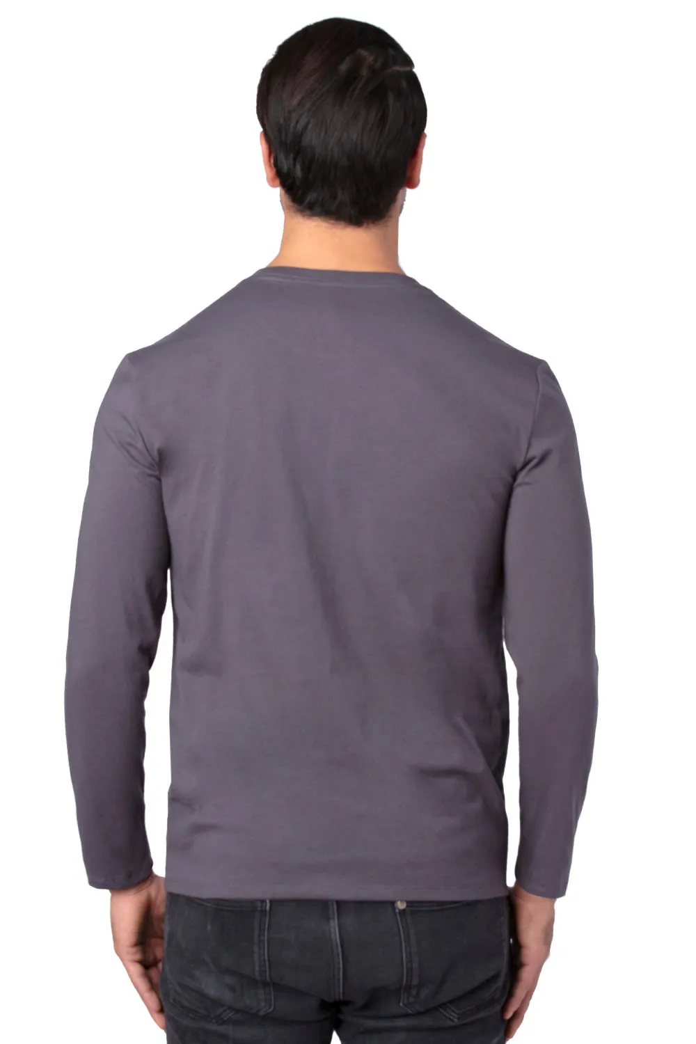 Threadfast Apparel Mens Ultimate Long Sleeve Crewneck T-Shirt - Graphite Grey