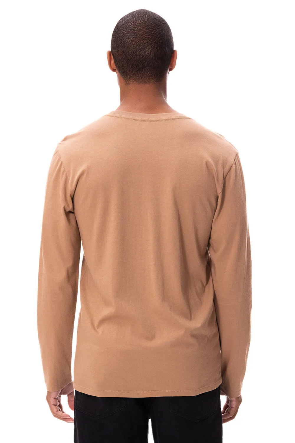 Threadfast Apparel Mens Ultimate Long Sleeve Crewneck T-Shirt - Nutmeg