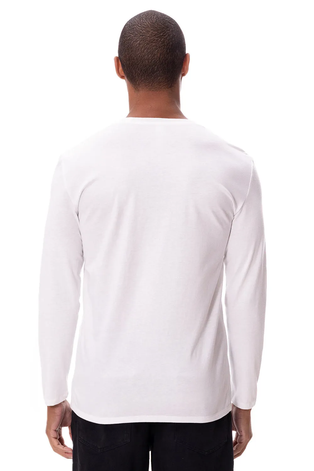 Threadfast Apparel Mens Ultimate Long Sleeve Crewneck T-Shirt - White