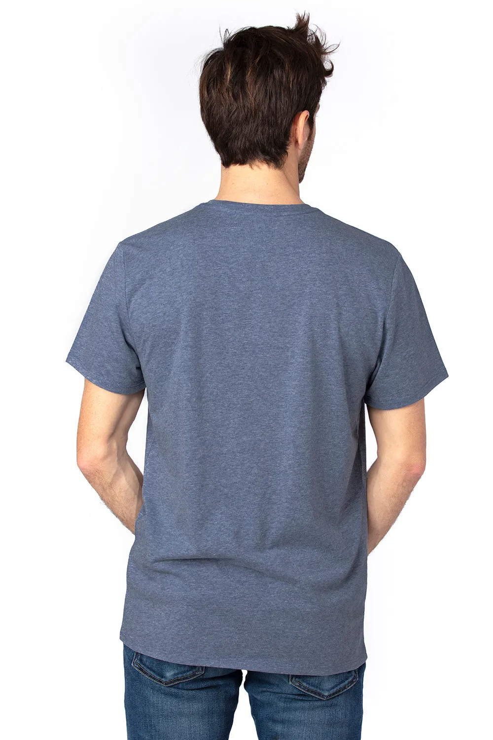 Threadfast Apparel Mens Ultimate Short Sleeve Crewneck T-Shirt - Heather Navy Blue