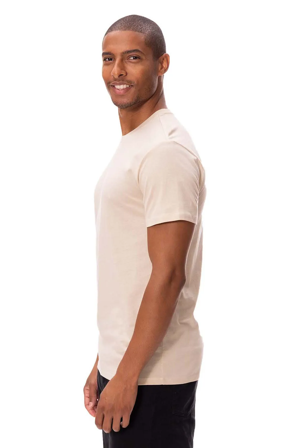 Threadfast Apparel Mens Ultimate Short Sleeve Crewneck T-Shirt - Sand