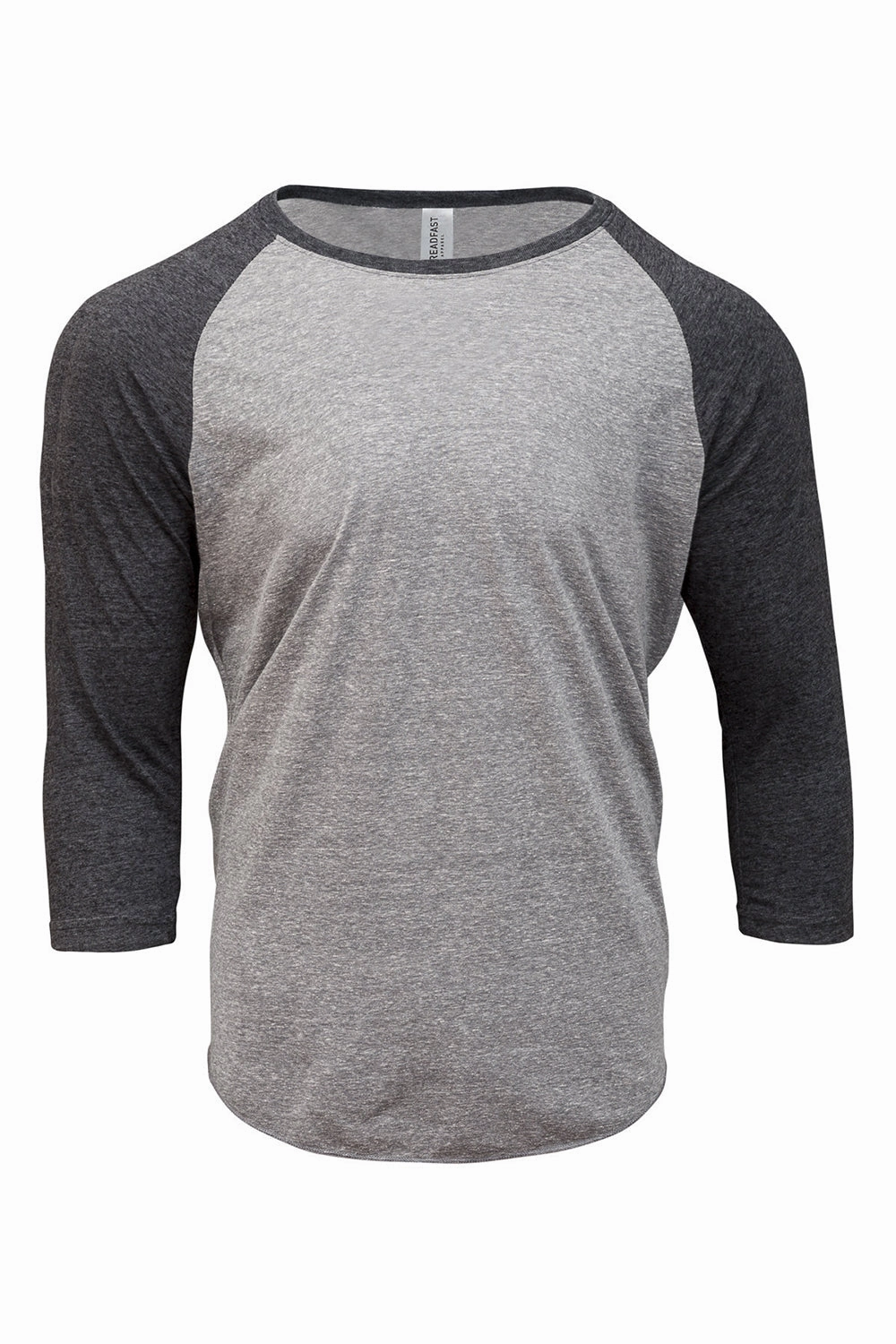 Threadfast Apparel Mens 3/4 Sleeve Crewneck T-Shirt - Grey/Black
