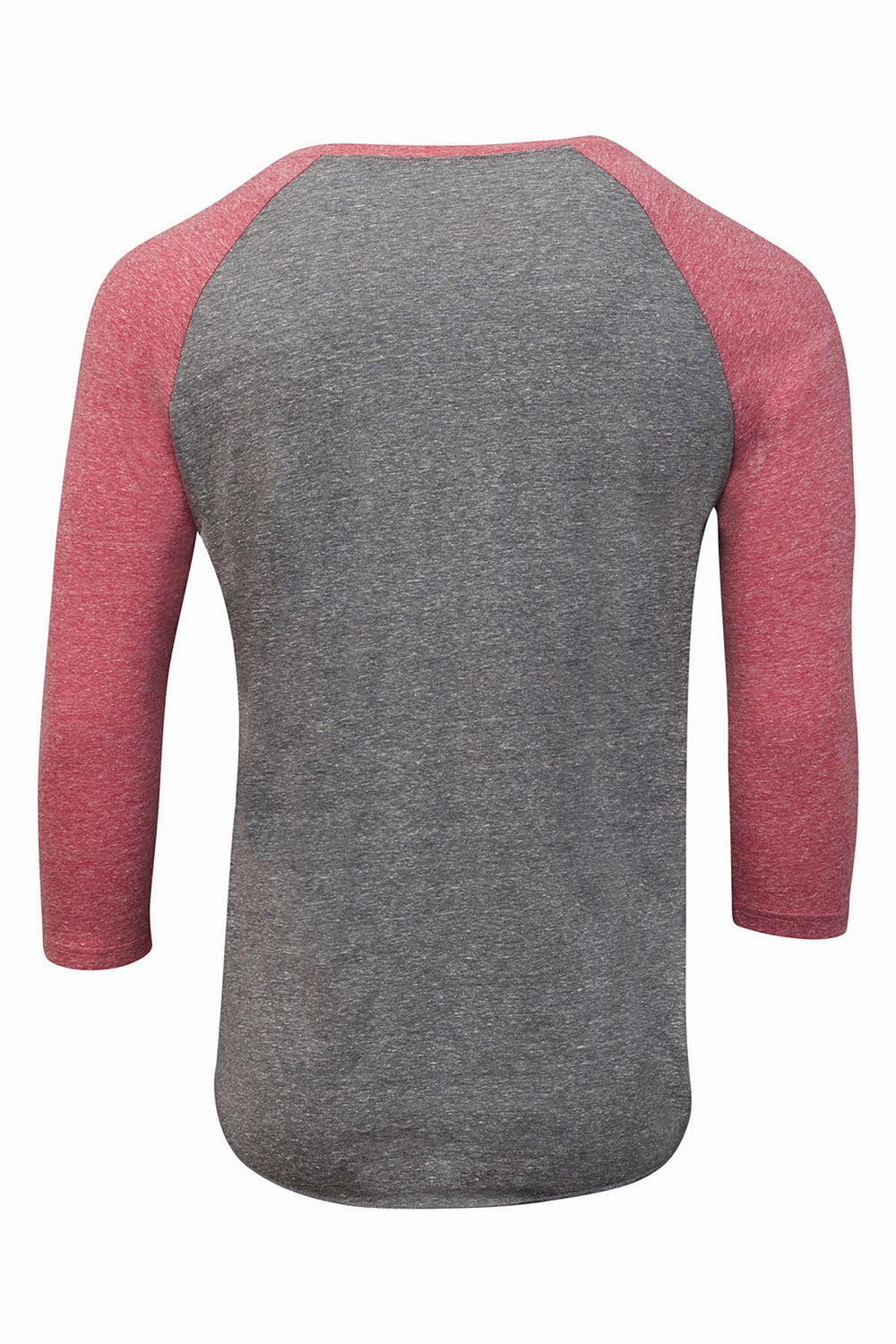 Threadfast Apparel Mens 3/4 Sleeve Crewneck T-Shirt - Grey/Red