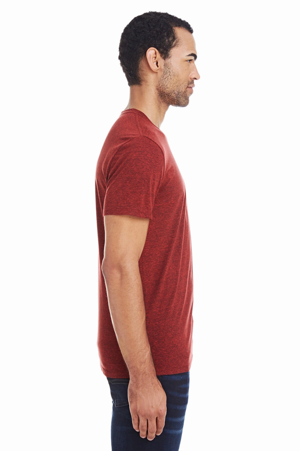Threadfast Apparel Mens Short Sleeve Crewneck T-Shirt - Cardinal Black