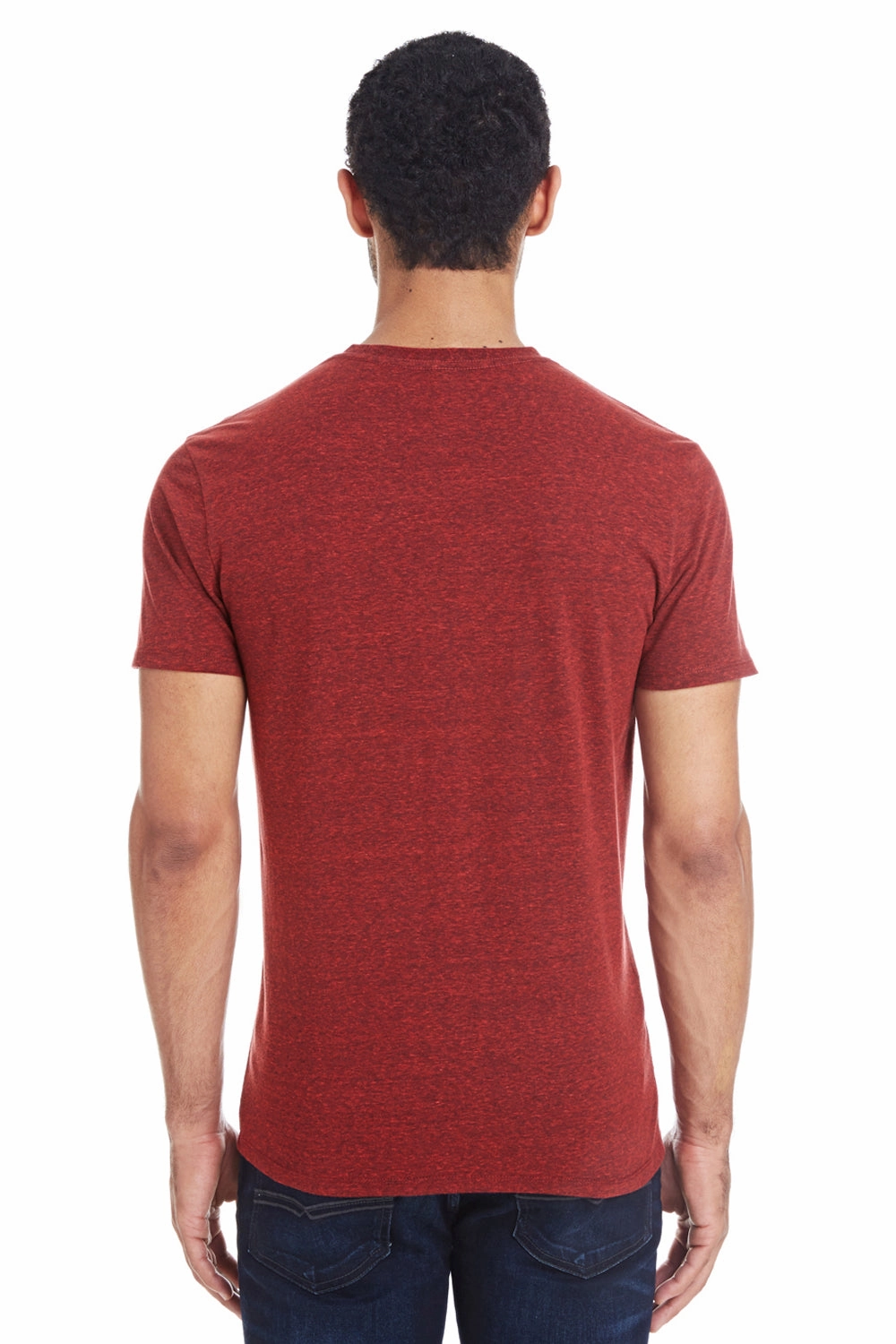 Threadfast Apparel Mens Short Sleeve Crewneck T-Shirt - Cardinal Black