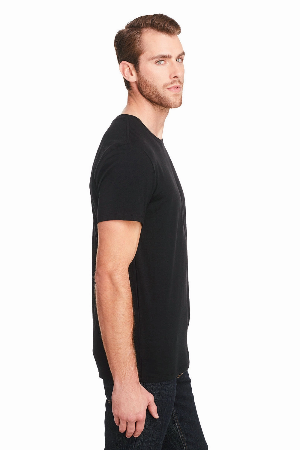 Threadfast Apparel Mens Short Sleeve Crewneck T-Shirt - Solid Black