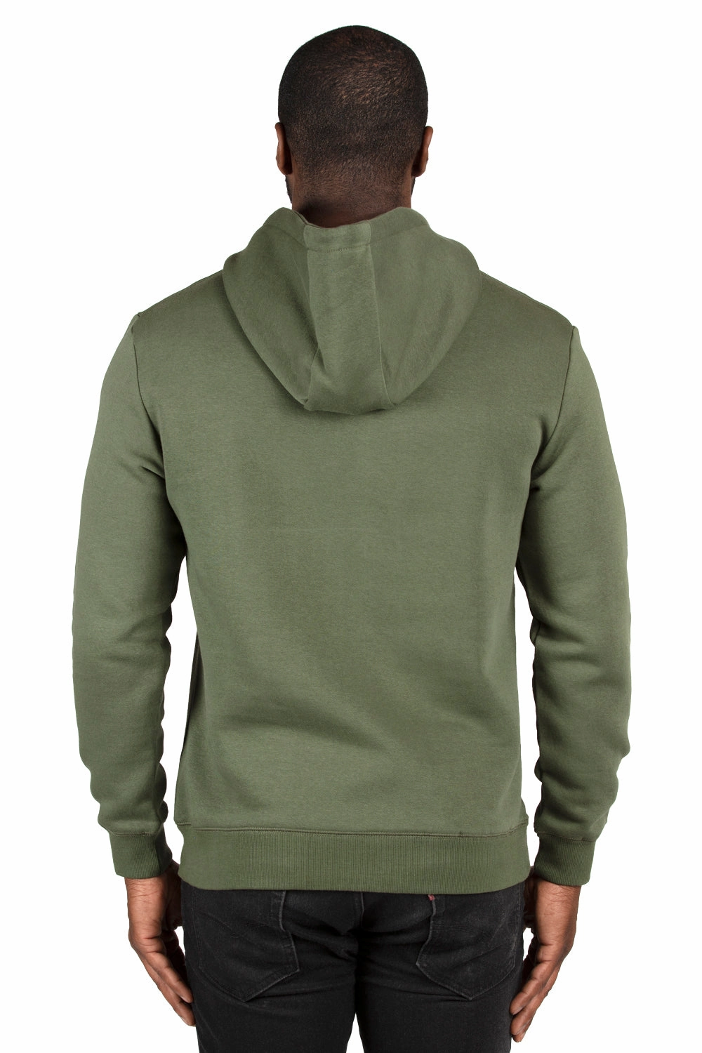 Threadfast Apparel Mens Ultimate Fleece Hooded Sweatshirt Hoodie w/ Pockets - Army Green