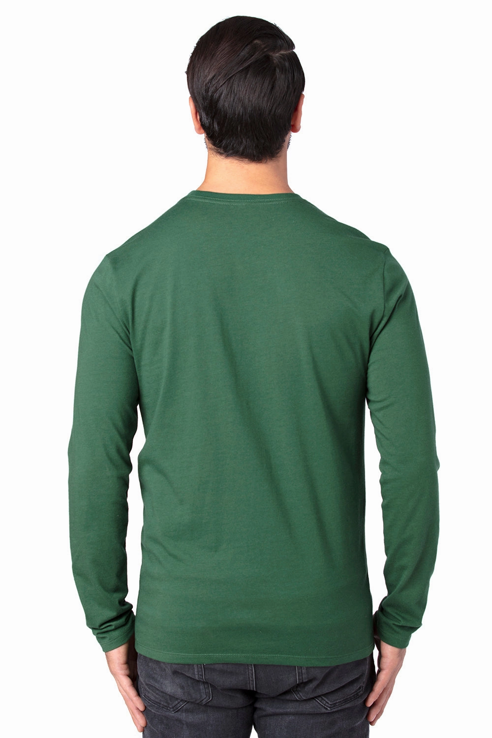 Threadfast Apparel Mens Ultimate Long Sleeve Crewneck T-Shirt - Forest Green
