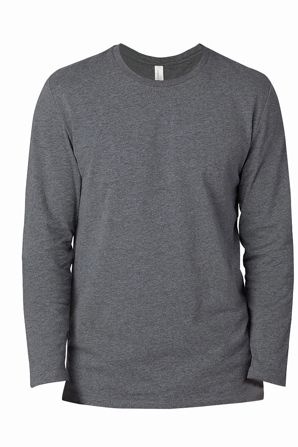 Threadfast Apparel Mens Ultimate Long Sleeve Crewneck T-Shirt - Heather Charcoal Grey
