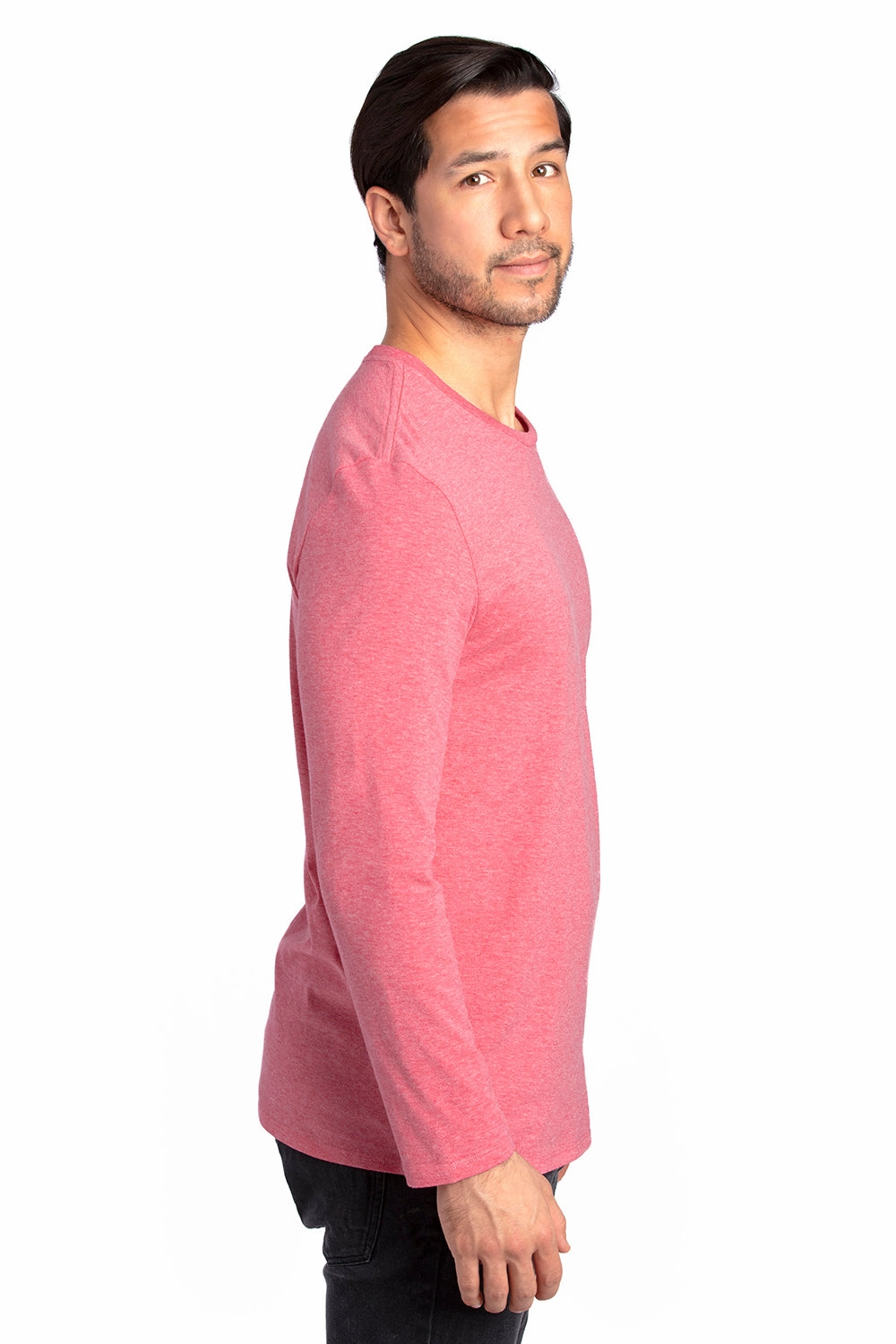 Threadfast Apparel Mens Ultimate Long Sleeve Crewneck T-Shirt - Heather Red