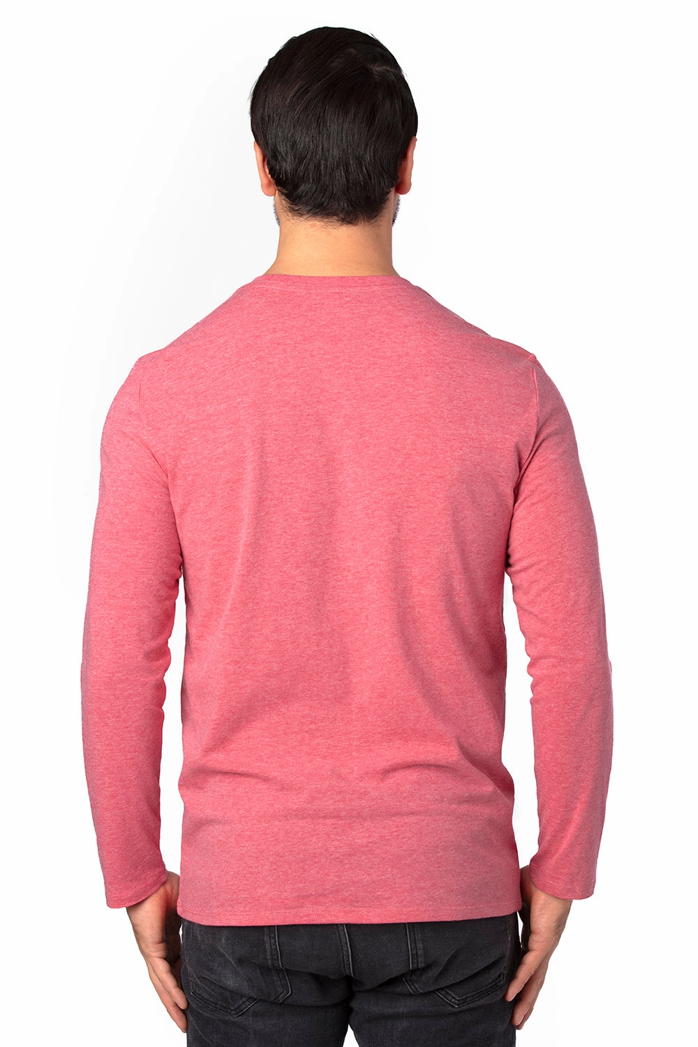 Threadfast Apparel Mens Ultimate Long Sleeve Crewneck T-Shirt - Heather Red