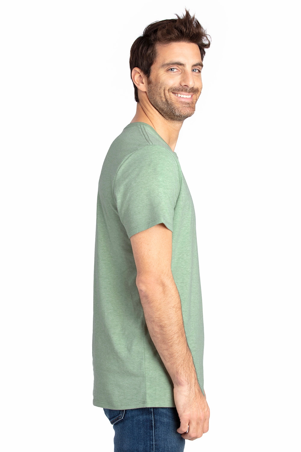 Threadfast Apparel Mens Ultimate Short Sleeve Crewneck T-Shirt - Heather Army Green