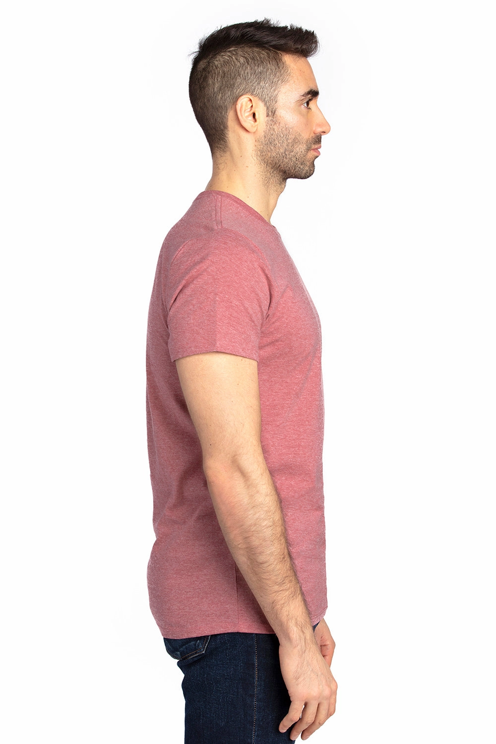 Threadfast Apparel Mens Ultimate Short Sleeve Crewneck T-Shirt - Heather Maroon