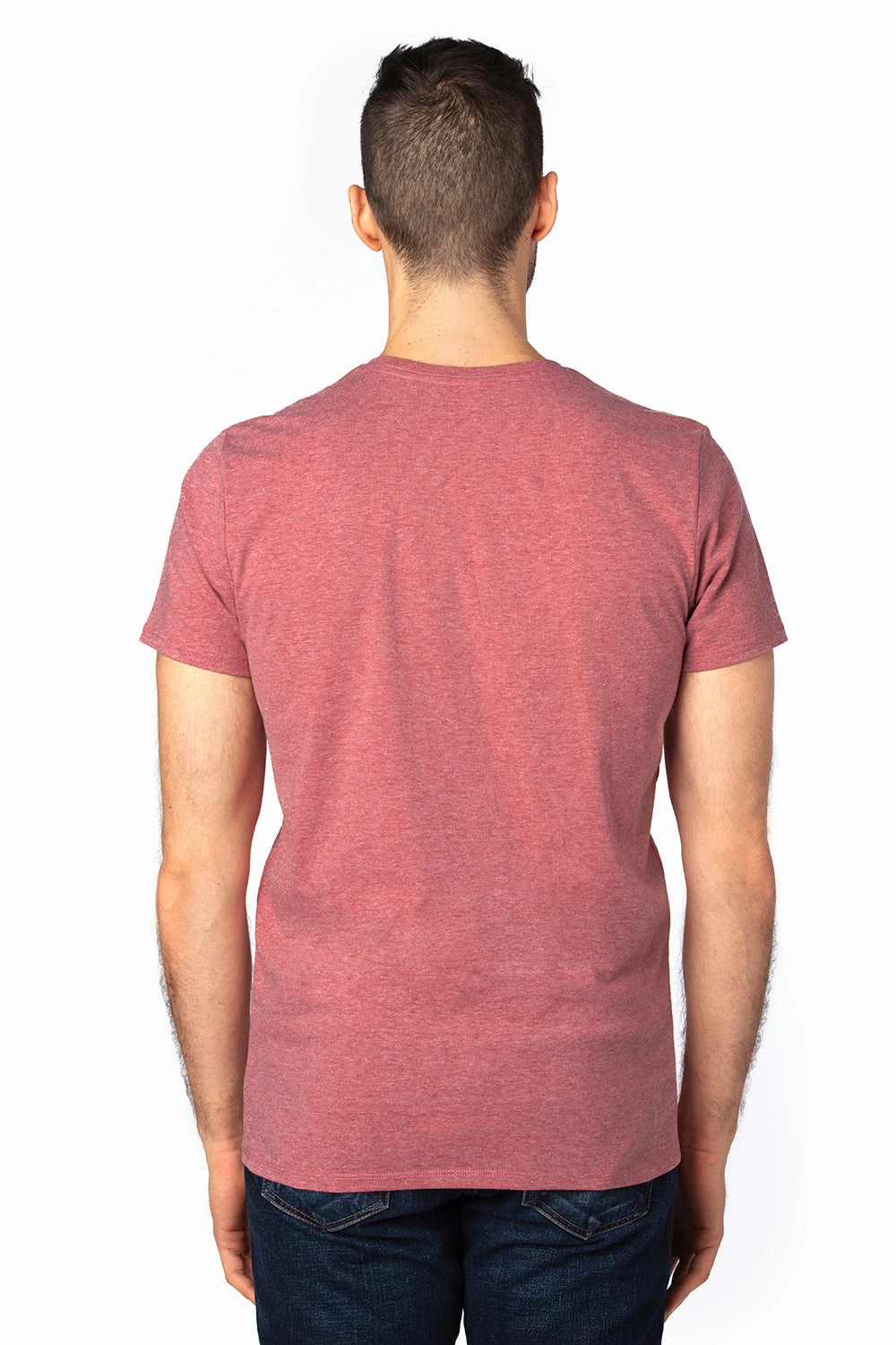 Threadfast Apparel Mens Ultimate Short Sleeve Crewneck T-Shirt - Heather Maroon